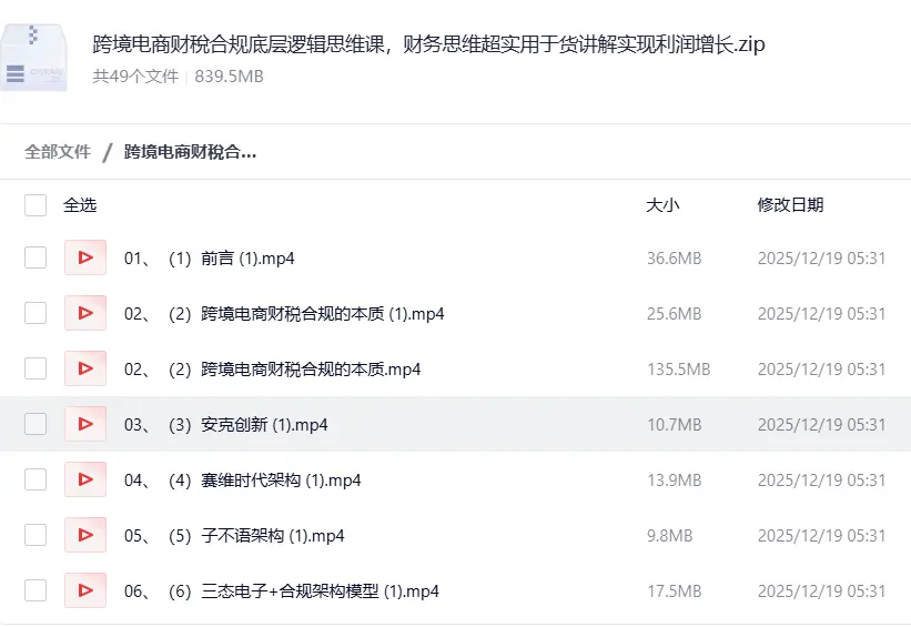 跨境电商财稅合规底层逻辑思维课 第1张